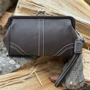 Coach Soho Kisslock framed wristlet clutch